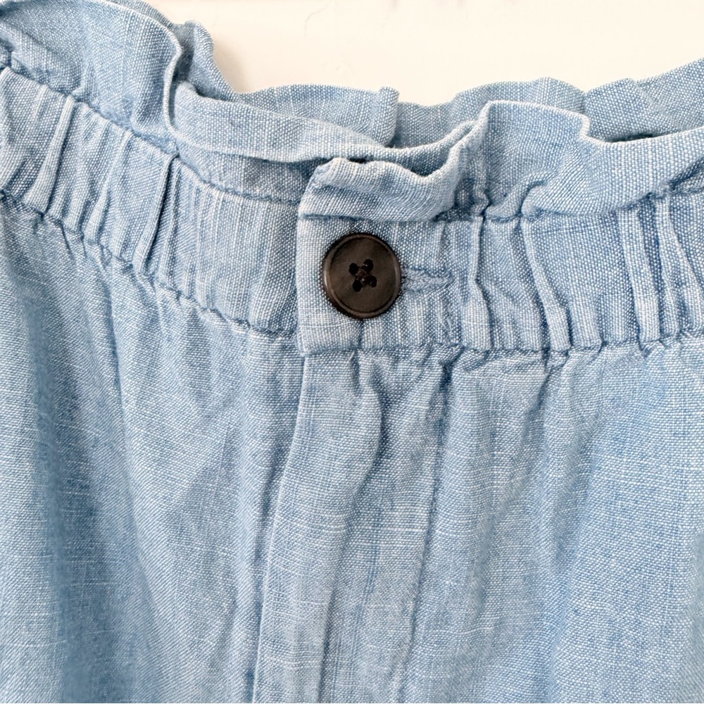 J. Crew Light Blue Denim A-Line Skirt with Ruffle Waist - Picture 8 of 12